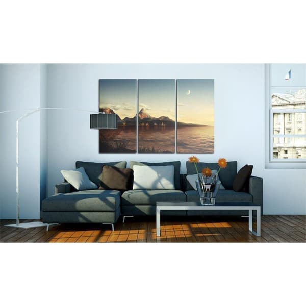 Canvas Tavla - Varm kväll i fjällen