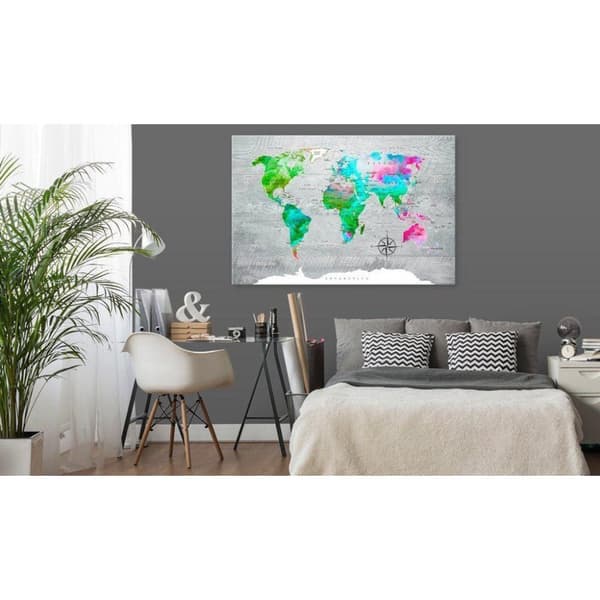 Canvas Tavla - World Map: Green Paradise
