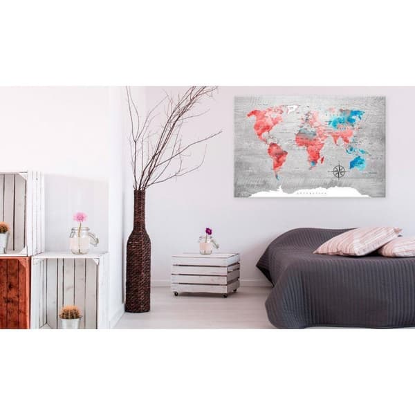 Canvas Tavla - World Map: Red Roam