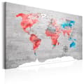 Pikkukuva 1 / 4: Canvas Tavla - World Map: Red Roam