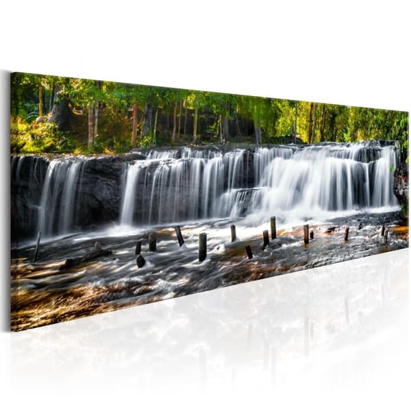 Canvas Tavla - Fairytale Waterfall 135x45