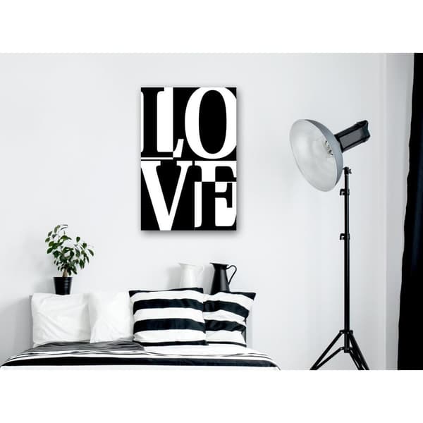 Canvas Tavla - Black and White Love Vertical
