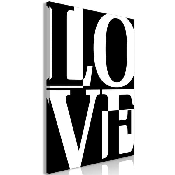 Canvas Tavla - Black and White Love Vertical