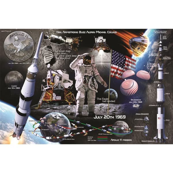 David Penfound Lunar Landing Poster Multicoloured 91.5cm x 61cm