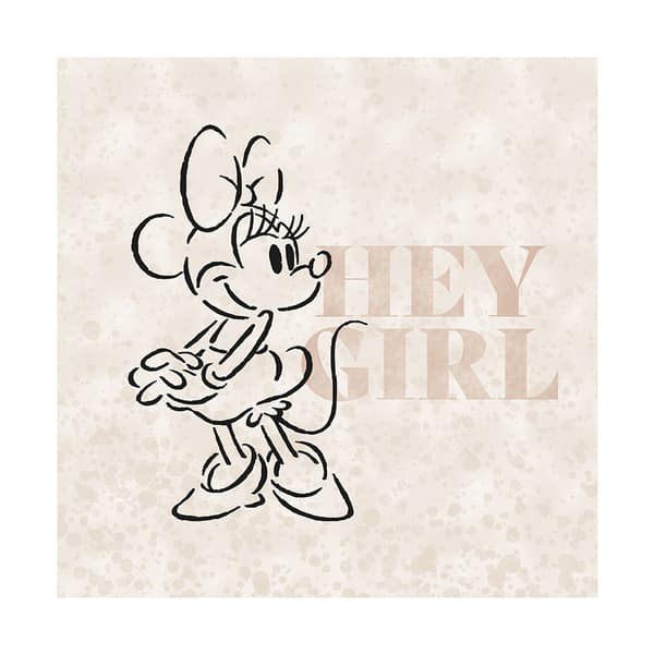 Minnie Mouse Hey Girl Print Cream/Black 40cm x 40cm