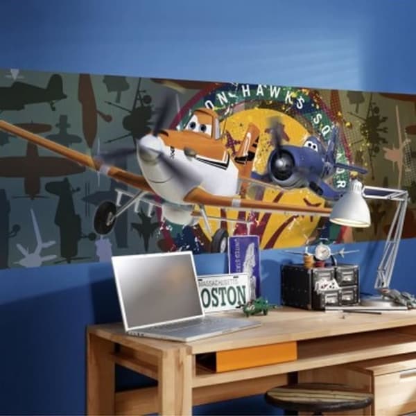 Jätteaffisch - Disney - Squadron Planes - H 73 x L 202 cm - Flerfärgad - Väggdekoration