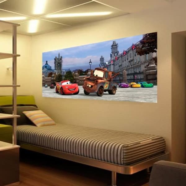 Affisch - AG DESIGN - Flash McQueen och Martin - H 90 x L 202 cm - Väggdekoration - Barn