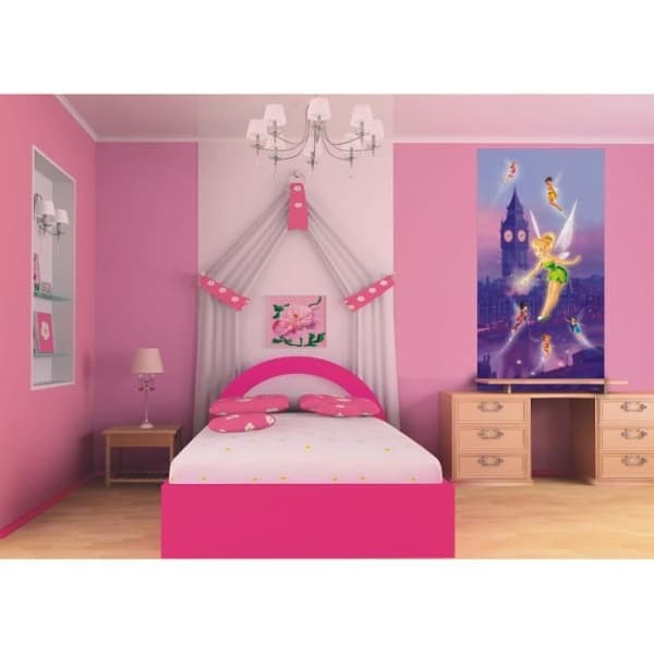 Tinkerbell Disney Fairies jätteaffisch - Digital kvalitet - Lila - H 202 x L 90 cm