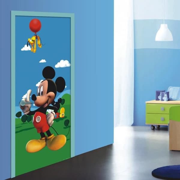 Väggdekoration - DISNEY - Gigantisk affisch från Mikeys hus - H 202 x B 90 cm - Digitaltryck - Blå