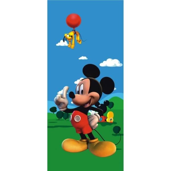 Väggdekoration - DISNEY - Gigantisk affisch från Mikeys hus - H 202 x B 90 cm - Digitaltryck - Blå
