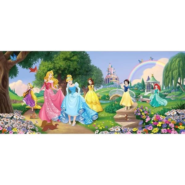 Non-woven Disney Castle and Princess Poster 202X90 CM - DISNEY - Väggdekoration - Barn - För barn
