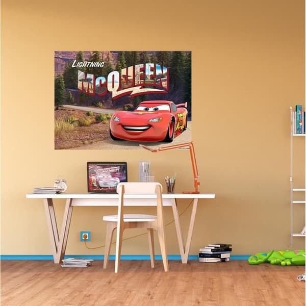 Affisch Väggdekoration - Disney - Flash McQueen - 115x160 cm - Tvättbar - Lätt att sätta upp