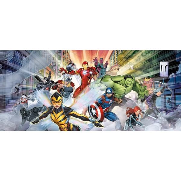 Jätteaffisch - non-woven Disney Marvel Avengers i strid - 202 cm x 90 cm Flerfärgad