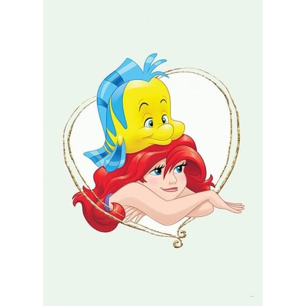 Disney Poster Den lilla sjöjungfrun - Ariel och duffelporträtt 50 cm x 70 cm Flerfärgad