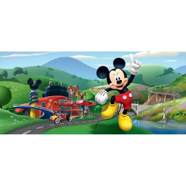 Poster Horisontell Mickey Mouse AG DESIGN - För barn - 202CM X 90CM - Grön - Väggdekoration