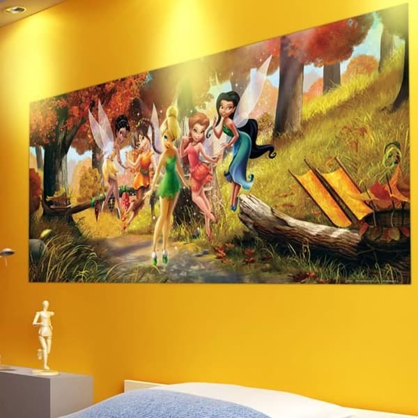 Affisch - Disney - Fée Clochette - Hösten i skogen - H 90 x B 202 cm - Tvättbar yta