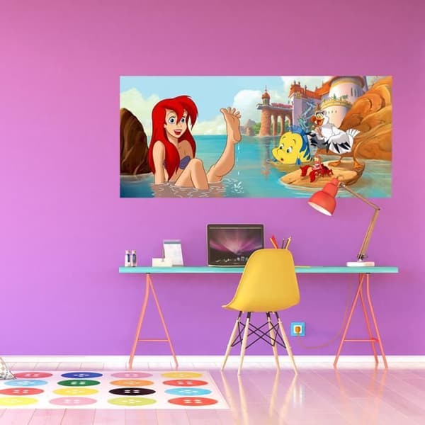 Gigantisk affisch Den lilla sjöjungfrun Ariel - Disney - H 90 x B 202 cm - Svart - Väggdekoration