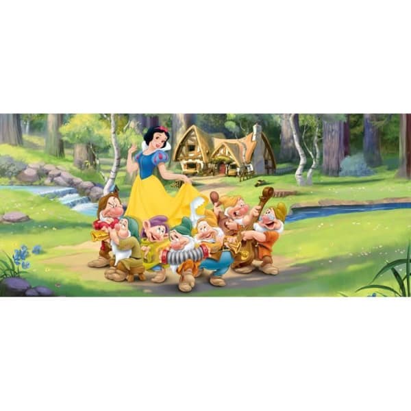 Disneyaffisch Snow White and the 7 Dwarfs - Gul - Sovrum - Kartong - Papper - Rektangulär