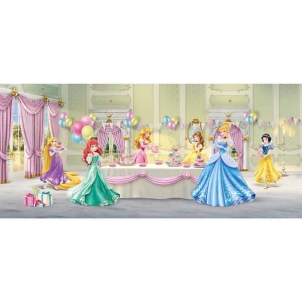 Affisch Disney-prinsessor - Grattis på födelsedagen prinsessor - AG DESIGN - Rektangulär - Blå