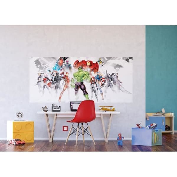 Gigantisk affisch - non-woven Marvel Avengers - redo för att strida - 202 cm x 90 cm