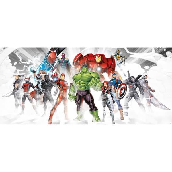 Gigantisk affisch - non-woven Marvel Avengers - redo för att strida - 202 cm x 90 cm