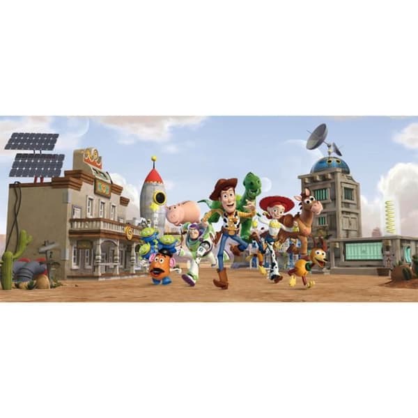 Väggdekoration - DISNEY - Giant Toy Story Team Poster - Blå - Rektangulär - H 90 x L 202 cm