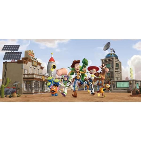 Väggdekoration - DISNEY - Giant Toy Story Team Poster - Blå - Rektangulär - H 90 x L 202 cm