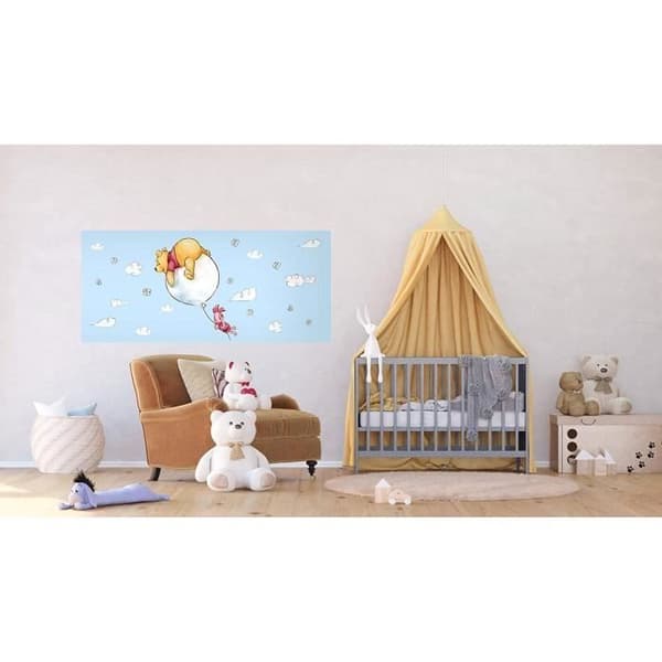 Jättestort affisch - DISNEY - Nalle Puh Ballong - 202x90 cm - Tvättbar - Barnväggdekoration