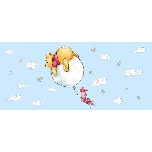 Jättestort affisch - DISNEY - Nalle Puh Ballong - 202x90 cm - Tvättbar - Barnväggdekoration