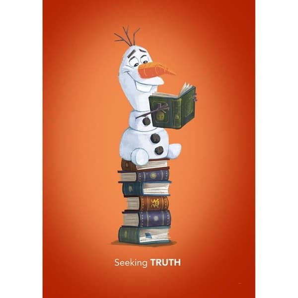 Disney Frozen 2 Poster - Olaf söker sanningen i böcker 50 cm x 70 cm Flerfärgad