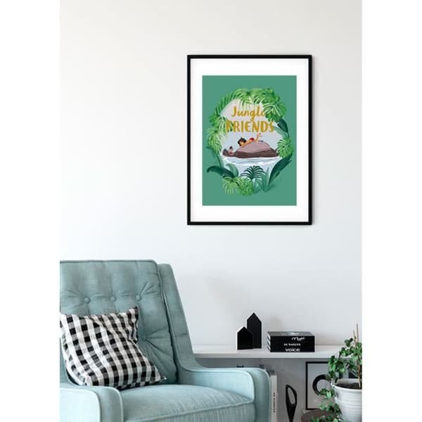 Disney Jungle Book Poster - Mowgli och Baloo Jungle Friends 50cm x 70cm Flerfärgad