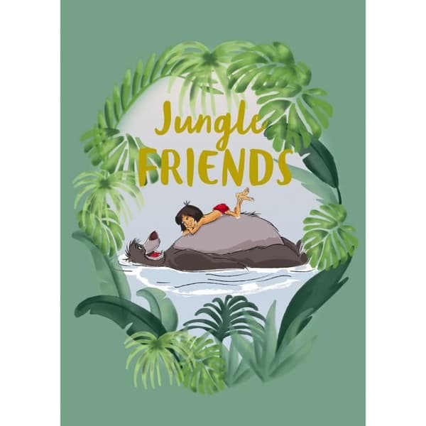 Disney Jungle Book Poster - Mowgli och Baloo Jungle Friends 50cm x 70cm Flerfärgad