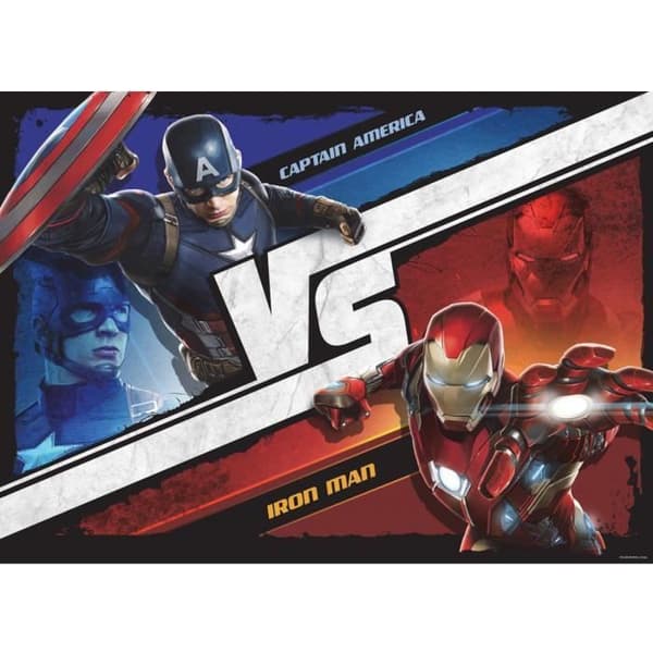 Gigantisk affisch - Marvel - Captain America vs Iron Man - H 115 x L 160 cm - Väggdekoration - Tvättbar