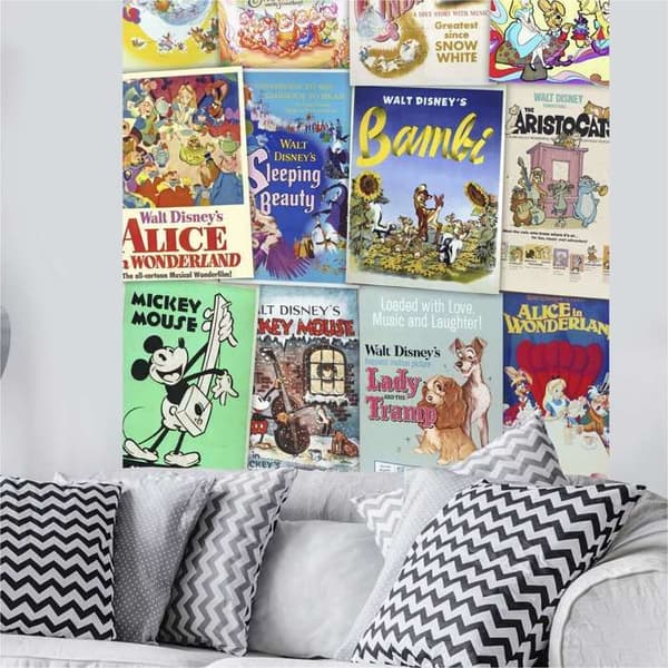 Jätte non-woven poster - Disney - Retrofilm - H 200 x L 120 cm - Flerfärgad - Väggdekoration