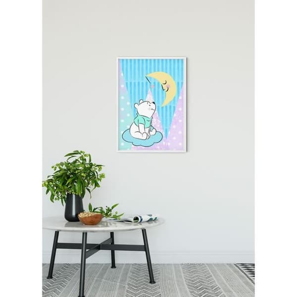 Poster Disney Nalle Puh - Nalle tittar på månen 50 cm x 70 cm Flerfärgad