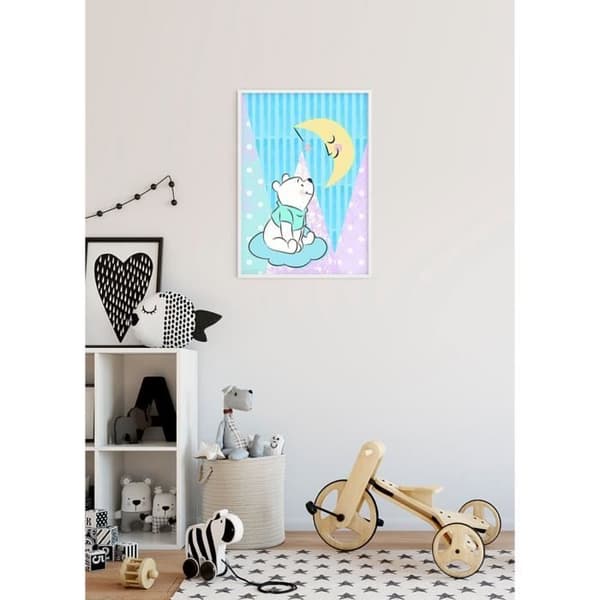 Poster Disney Nalle Puh - Nalle tittar på månen 50 cm x 70 cm Flerfärgad