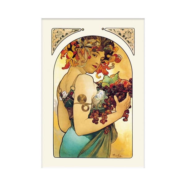 Alphonse Mucha Frukt på papper Multicoloured 40cm x 30cm