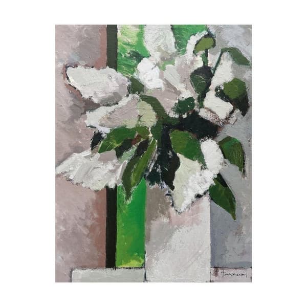 Paul Donaghy White Lilac Print White/Green 50cm x 40cm