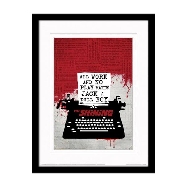 The Shining Typewriter Framed Art Print Red/Black/White 40cm x 30cm