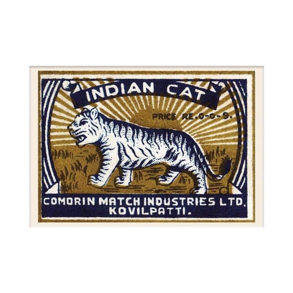 Pyramid International Indian Cat Paper Mounted Print Brown/Navy/White One Size