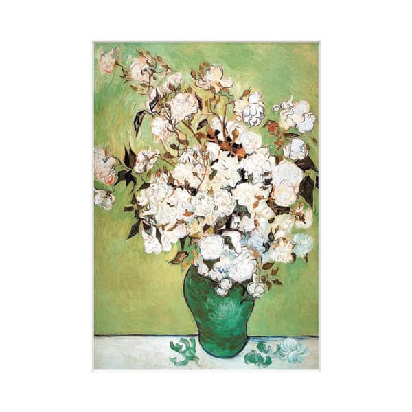 Vincent Van Gogh Vase Avec Roses Mounted Print Green/Brown/White 40cm x 30cm