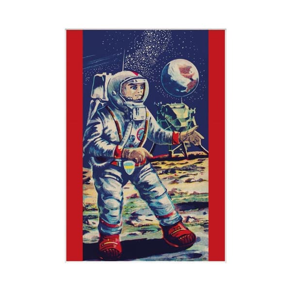 Pyramid International Moon & Astronaut Mounted Print Multicoloured 40cm x 30cm