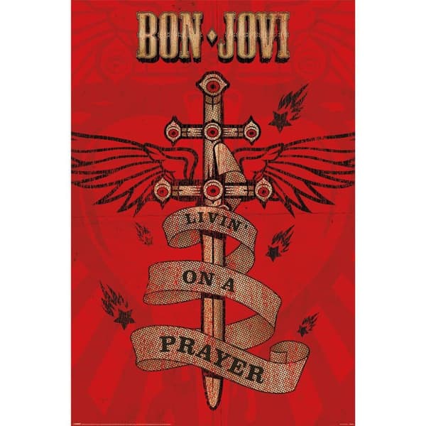 Bon Jovi Livin´ On A Prayer Poster Red/Brown 91.5cm x 61cm