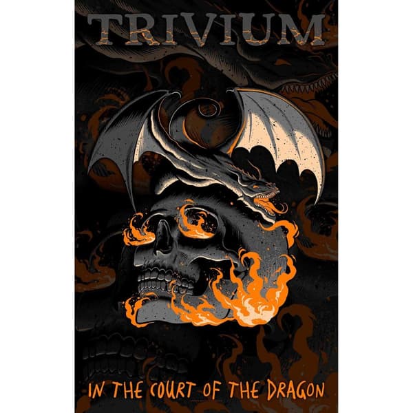 Trivium In The Court Of The Dragon Textile Poster Black/Orange 106cm x 70cm