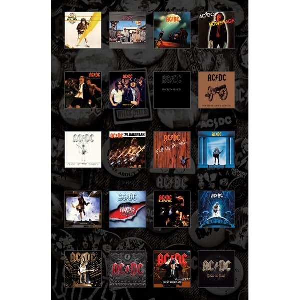 AC/DC Albums Textile Poster Multicoloured 106cm x 70cm
