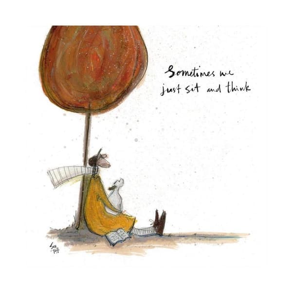 Sam Toft Sometimes We Just Sit And Think Poster White/Multicoloured 40cm x 40cm