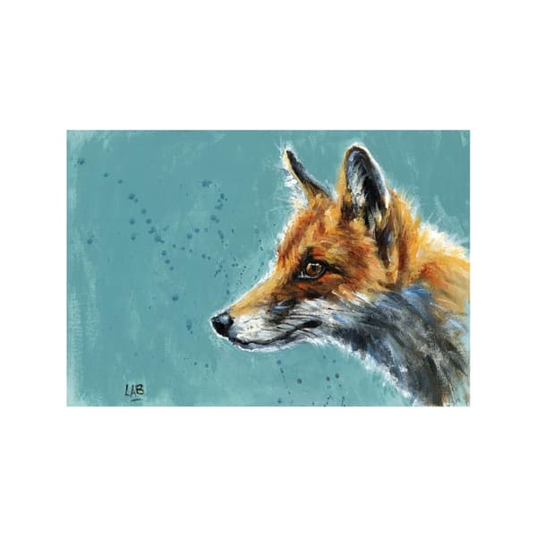 Louise Brown Curiosity Print Blue/Orange/White 60cm x 80cm