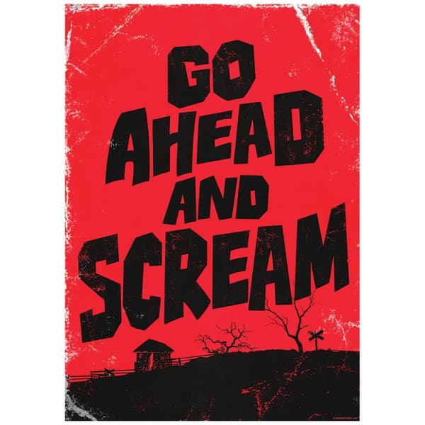 Grindstore Go Ahead And Scream Horror Poster Red/Black 44cm x 32cm