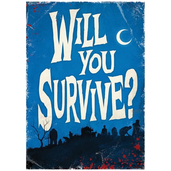 Grindstore Will You Survive? Horror Poster Blue/White 44cm x 32cm