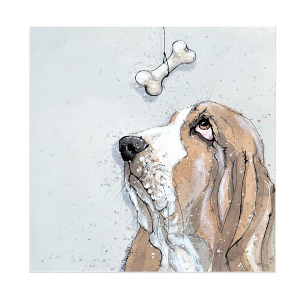 Bev Davies Treat Time Mounted Print White/Brown 30cm x 30cm